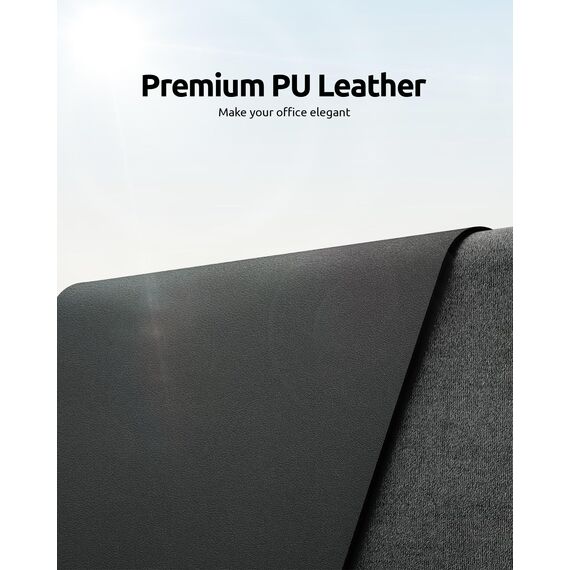 YSAGi Schreibtischunterlage 60x35cm, Premium Leder Mauspad XXL, Rutschfeste Tischunterlage Schreibunterlage, Multifunktionales Office Mousepad Schreibtisch Zubehör für Büro & Homeoffice (Dunkelgrau)