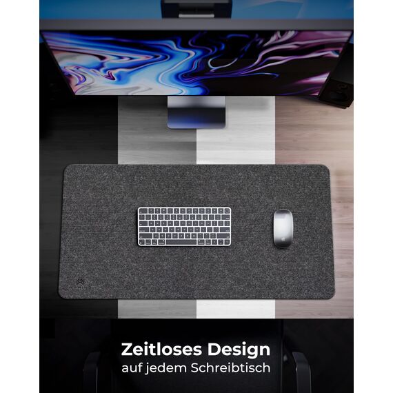 MYMIND® Schreibtischunterlage Filz [Rutschfest] 80x40cm - Premium antirutsch XXL Mauspad - Schreibunterlage für Homeoffice - Schreibtisch Unterlagenmatte - Desk Mat - Schreibtisch Unterlage Büro