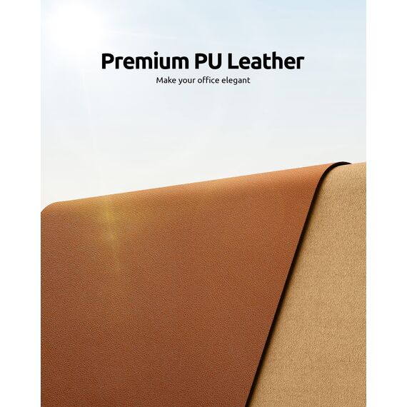 YSAGi Schreibtischunterlage 80x40cm, Premium Leder Mauspad XXL, Rutschfeste Tischunterlage Schreibunterlage, Multifunktionales Office Mousepad Schreibtisch Zubehör für Büro & Homeoffice (Braun)