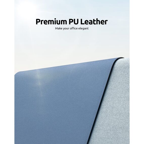 YSAGi Schreibtischunterlage 90x43cm, Premium Leder Mauspad XXL, Rutschfeste Tischunterlage Schreibunterlage, Multifunktionales Office Mousepad Schreibtisch Zubehör für Büro & Homeoffice (Meeresblau)