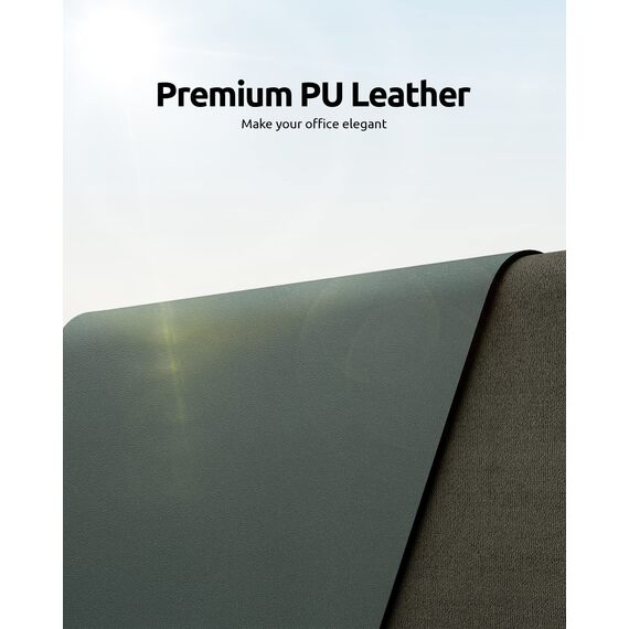 YSAGi Schreibtischunterlage 90x43cm, Premium Leder Mauspad XXL, Rutschfeste Tischunterlage Schreibunterlage, Multifunktionales Office Mousepad Schreibtisch Zubehör für Büro & Homeoffice (Dunkelgrün)