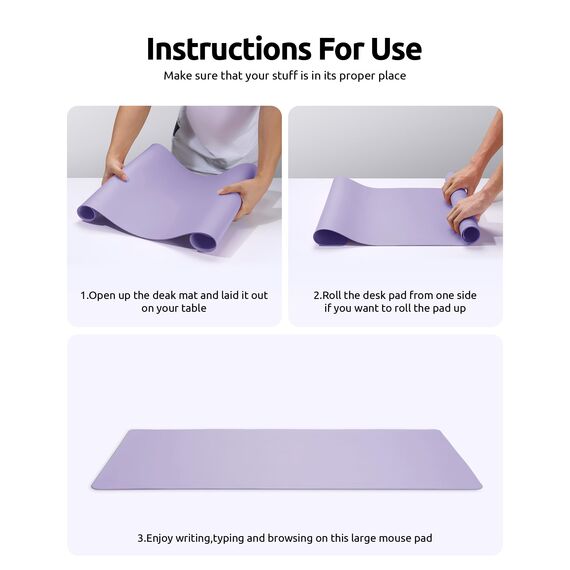 YSAGi Schreibtischunterlage 80x40cm, Premium Leder Mauspad XXL, Rutschfeste Tischunterlage Schreibunterlage, Multifunktionales Office Mousepad Schreibtisch Zubehör für Büro & Homeoffice (Lila)