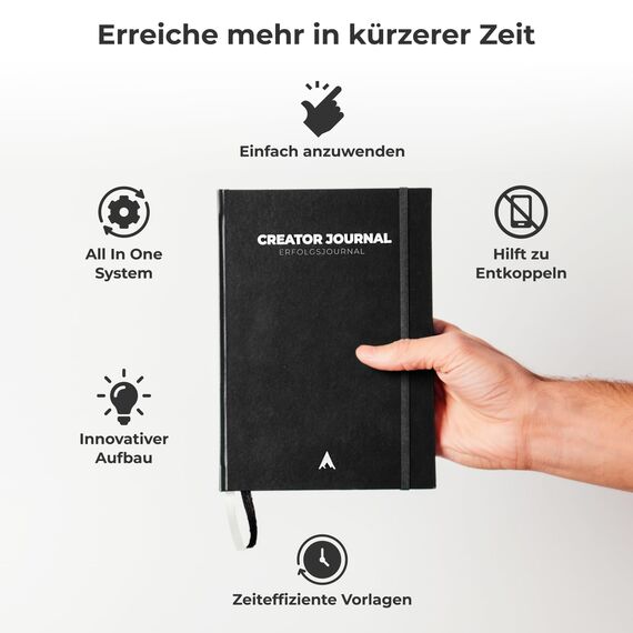 CREATOR JOURNAL Erfolgsjournal [ORIGINAL] - Journal Buch für Fokus, Struktur & Motivation (inkl. Videokurs) - Tagebuch für Erwachsene, Planer, Tagesplaner