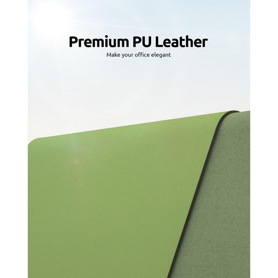 YSAGi Schreibtischunterlage 90x43cm, Premium Leder Mauspad XXL, Rutschfeste Tischunterlage Schreibunterlage, Multifunktionales Office Mousepad Schreibtisch Zubehör für Büro & Homeoffice (Blattgrün)