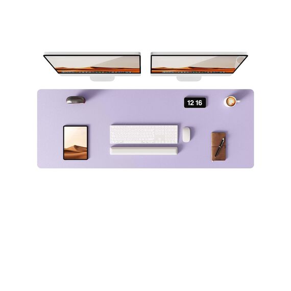 YSAGi Schreibtischunterlage 120x43cm, Premium Leder Mauspad XXL, Rutschfeste Tischunterlage Schreibunterlage, Multifunktionales Office Mousepad Schreibtisch Zubehör für Büro & Homeoffice (Lila)