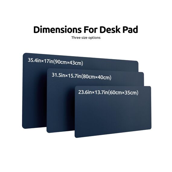 YSAGi Schreibtischunterlage 80x40cm, Premium Leder Mauspad XXL, Rutschfeste Tischunterlage Schreibunterlage, Multifunktionales Office Mousepad Schreibtisch Zubehör für Büro & Homeoffice (Dunkelblau)