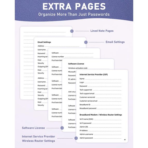 WEMATE Spiral Passwort buch mit alphabetischen Tabs, kleines Passwortbuch für Senioren, Internet-Passwort-Notizbuch Hardcover Passwort Manager Journal Logbuch A6 – 10.5 x 14.8 cm (Purpur)