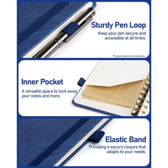 WEMATE Spiral Passwort buch mit alphabetischen Tabs, kleines Passwortbuch für Senioren, Internet-Passwort-Notizbuch Hardcover Passwort Manager Journal Logbuch A6 – 10.5 x 14.8 cm (Marineblau)