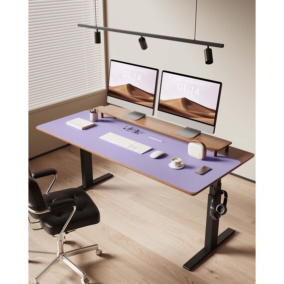 YSAGi Schreibtischunterlage 120x43cm, Premium Leder Mauspad XXL, Rutschfeste Tischunterlage Schreibunterlage, Multifunktionales Office Mousepad Schreibtisch Zubehör für Büro & Homeoffice (Lila)