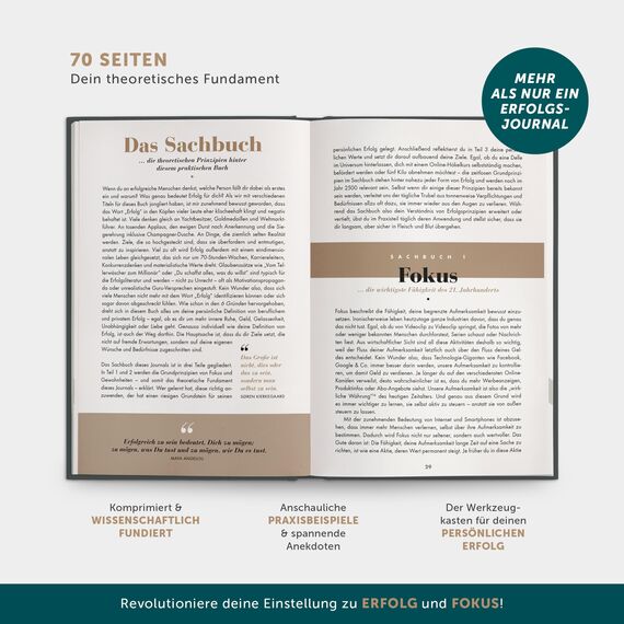 6-Minuten Erfolgsjournal – #1 Tagesplaner 2026 für Fokus & Motivation – Undatierter To Do Planer – Erfolgstagebuch für gelassene Zielerreichung