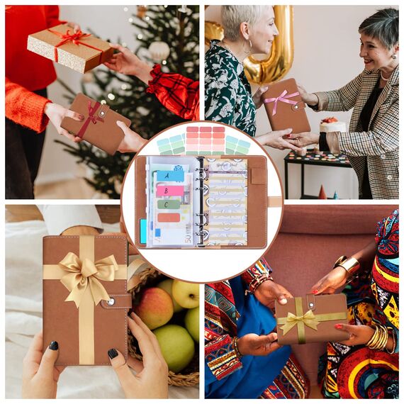 Budget Planner/Binder A6 - ANYUKE Sparchallenge Geldbuch mit Hüllen, Finanzplaner Ringbuch Ordner Organizer für Geld aufbewahrung Hefter, Familienbudgetplaner