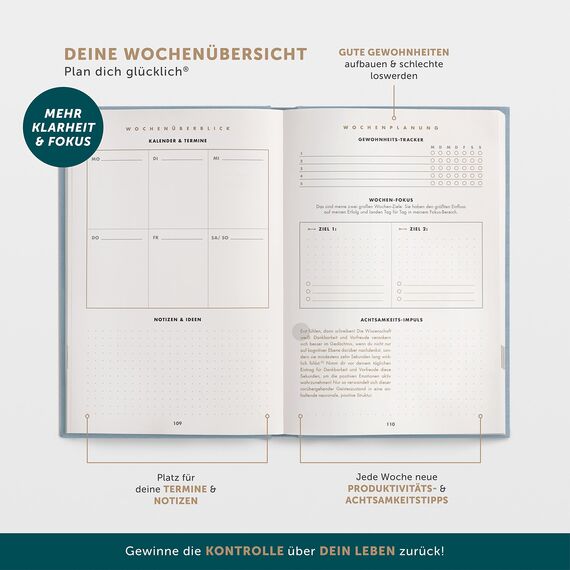 6-Minuten Tagebuch Erfolgsjournal PUR - Der #1 Tagesplaner für mehr Motivation & Erfolg - Undatiertes Journal Buch - Mit Journaling gelassener & fokussierter Ziele erreichen