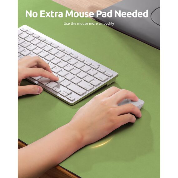 YSAGi Schreibtischunterlage 90x43cm, Premium Leder Mauspad XXL, Rutschfeste Tischunterlage Schreibunterlage, Multifunktionales Office Mousepad Schreibtisch Zubehör für Büro & Homeoffice (Blattgrün)