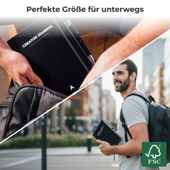 CREATOR JOURNAL Erfolgsjournal [ORIGINAL] - Journal Buch für Fokus, Struktur & Motivation (inkl. Videokurs) Tagebuch für Erwachsene, Planer, Book Journal, Tagesplaner (Schwarz)