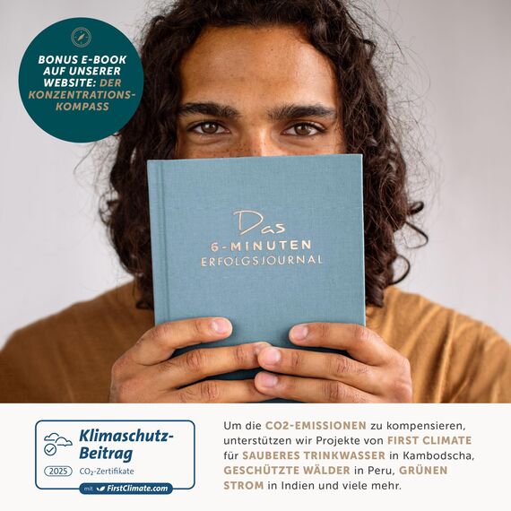 6-Minuten Erfolgsjournal – #1 Tagesplaner 2026 für Fokus & Motivation – Undatierter To Do Planer – Erfolgstagebuch für gelassene Zielerreichung