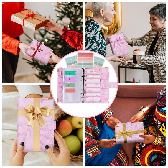 Budget Planner Budget Binder A6 - Budgetplaner Finanzplaner, Bugetplaner Umschlagmethode Haushaltsbuch mit Geldfächer, Geld Organizer Sparbuch mit Folien für Sparen, Geldplaner, Cash Stuffing