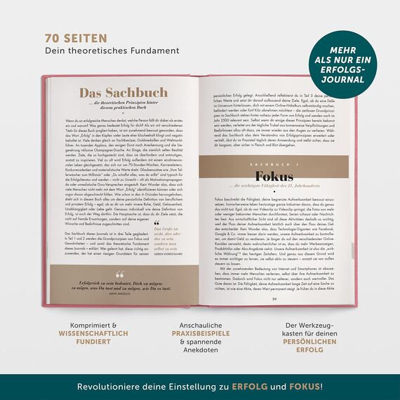 6-Minuten Erfolgsjournal – #1 Tagesplaner 2026 für Fokus & Motivation – Undatierter To Do Planer – Erfolgstagebuch für gelassene Zielerreichung