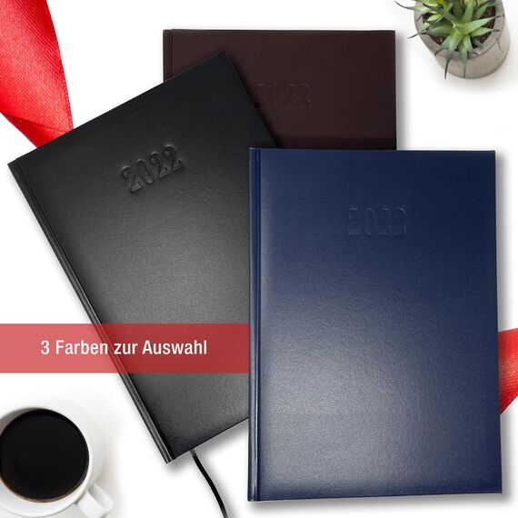 Kalenderbuch Chefplaner ca. A4 - Terminkalender mit Wochenübersicht 1 Woche 2 Seiten | Buchkalender als Chefkalender, Salonplaner, Werkstattplaner, Friseur Kalender | Hardcover, Lederoptik (Blau)