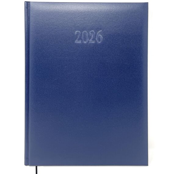 Kalenderbuch Chefplaner ca. A4 - Terminkalender mit Wochenübersicht 1 Woche 2 Seiten | Buchkalender als Chefkalender, Salonplaner, Werkstattplaner, Friseur Kalender | Hardcover, Lederoptik (Blau)