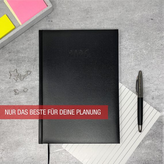 Kalenderbuch Chefplaner ca. A4 - Terminkalender mit Wochenübersicht 1 Woche 2 Seiten | Buchkalender als Chefkalender, Salonplaner, Werkstattplaner, Friseur Kalender | Hardcover, Lederoptik (Blau)