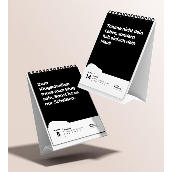 Demotivierender Tischkalender 2026 | 52 Wochen mit 52 unmotivierendenden Sprüchen Träume nicht dein Leben sondern halt dein Maul Witzige Geschenkidee für Büro Deko, Kollegen (schwarz 2026, A6)