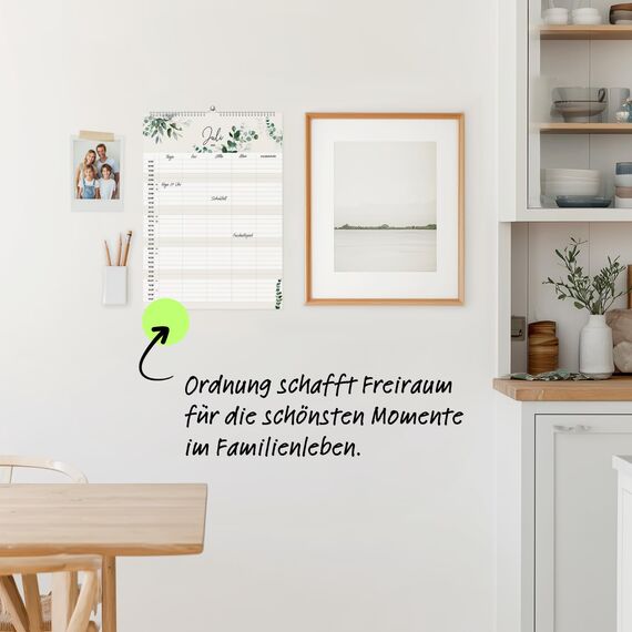 heaven+paper® Familienplaner 2026 | Wandkalender 2026 A3 | Planer 2026 mit 5 Spalten | Made in Germany | Kalender 2026 Familienplaner mit 12 Seiten | Jahresplaner 2026 mit Feiertagen und Schulferien