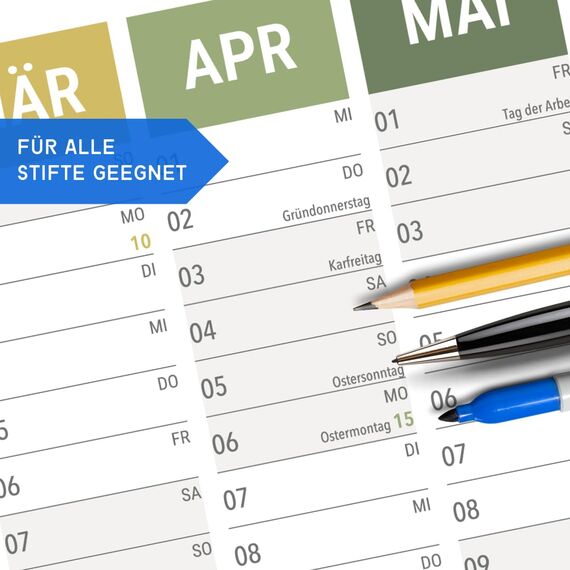 heaven+paper® Wandkalender 2026 | Jahresplaner 2026 A1 | Jahreskalender 26 aus FSC zertifiziertem Naturpapier | 12 Monate mit Feiertagen | Calendar made in Germany | XXL Wandkalender | Wandplaner