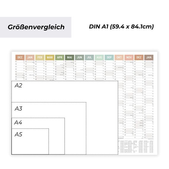 heaven+paper® Wandkalender 2026 | Jahresplaner 2026 A1 | Jahreskalender 26 aus FSC zertifiziertem Naturpapier | 12 Monate mit Feiertagen | Calendar made in Germany | XXL Wandkalender | Wandplaner