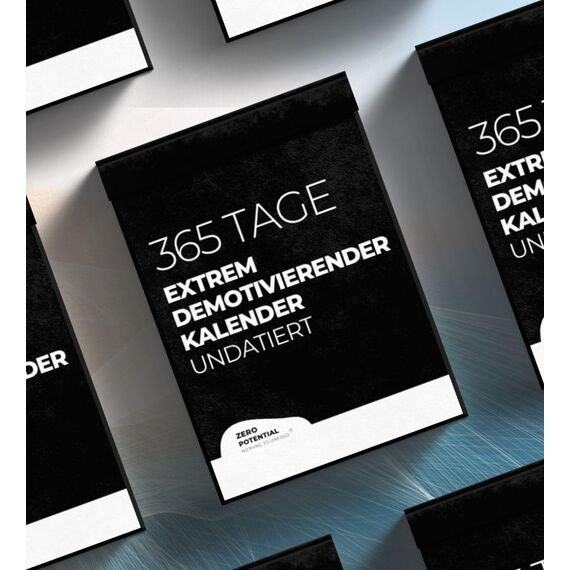 Demotivierender Abreißkalender 365 Tage - Jeden Tag Demotivation, Geschenk für Kollegen, Büro Deko (Schwarz-Abreißkalender, A6)