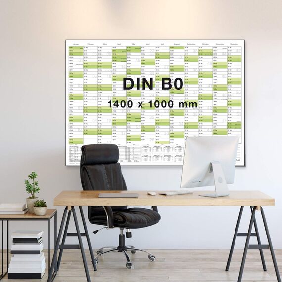 DIN B0 Wandkalender 2026 abwischbar – XXL Jahresplaner 140x100 cm für Büro, Schule & Zuhause, großer Wandkalender 2026, Jahreskalender, Kalender 2026 deutsch, Planer großformat von Kalenderoutlet