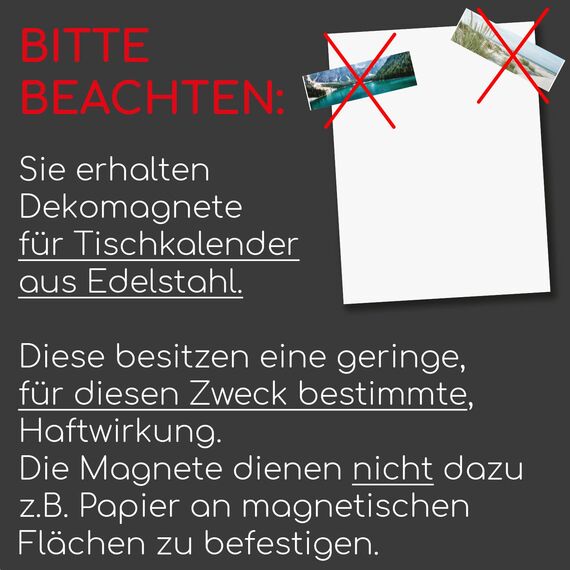Timr 7 Ersatzmagnete für Edelstahl Tischkalender zum Aufstellen I Maritim I Geschenkidee I tr301