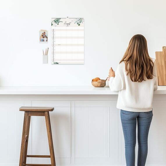 heaven+paper® Familienplaner 2026 | Wandkalender 2026 A3 | Planer 2026 mit 5 Spalten | Made in Germany | Kalender 2026 Familienplaner mit 12 Seiten | Jahresplaner 2026 mit Feiertagen und Schulferien