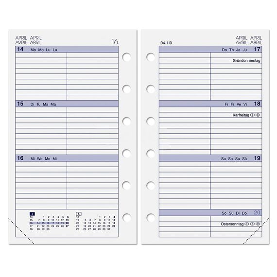 A7 Kalendereinlage 2026 (1 Woche auf 2 Seiten)Wochenplaner für alle gängige Ledermappen Terminplaner Organizer Kombimappe Zeitplaner Ersatz Kalender Einlagen Wochen Kalendarium Jahresplan (A7 Pocket)