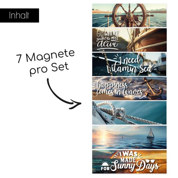 Timr 7 Ersatzmagnete für Edelstahl Tischkalender zum Aufstellen I Maritim I Geschenkidee I tr301