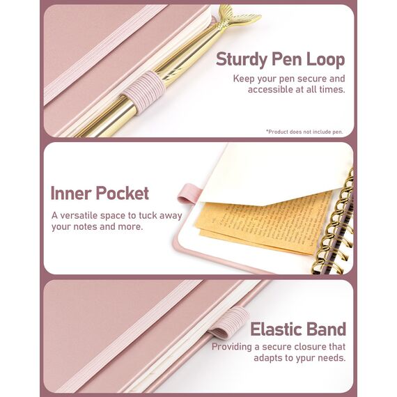 WEMATE Spiral Passwort buch mit alphabetischen Tabs, kleines Passwortbuch für Senioren, Internet-Passwort-Notizbuch Hardcover Passwort Manager Journal Logbuch A6 – 10.5 x 14.8 cm (Roségold)