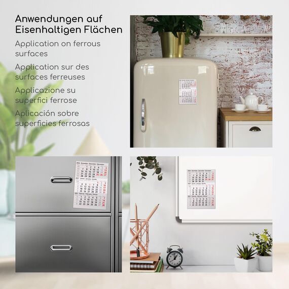 Timr Ersatz Kalendarium 2026 und 2027 I magnetisch I für Tischkalender aus Edelstahl in gebürsteter Optik Geschenkidee für Freunde Familie I tr283