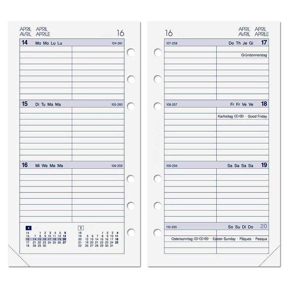A6 Kalendereinlage 2026 (1 Woche auf 2 Seiten)Wochenplaner für alle gängige Ledermappen Terminplaner Organizer Kombimappe Zeitplaner Ersatz Kalender Einlagen Wochen Kalendarium Jahresplan (A6 Kompakt)
