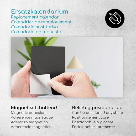 Timr Ersatz Kalendarium 2026 und 2027 I magnetisch I für Tischkalender aus Edelstahl in gebürsteter Optik Geschenkidee für Freunde Familie I tr283