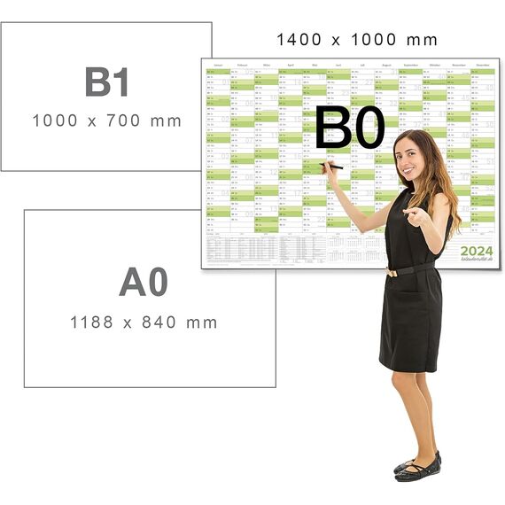 DIN B0 Wandkalender 2026 abwischbar – XXL Jahresplaner 140x100 cm für Büro, Schule & Zuhause, großer Wandkalender 2026, Jahreskalender, Kalender 2026 deutsch, Planer großformat von Kalenderoutlet