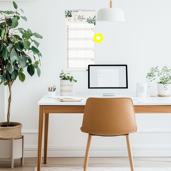 heaven+paper® Familienkalender 2026 3 Spalten | Familienplaner 2026 | Paarkalender & Wandkalender 2026 (21x42 cm) | Planer für Zwei | Mit Feiertagen & Schulferien | Made in Germany