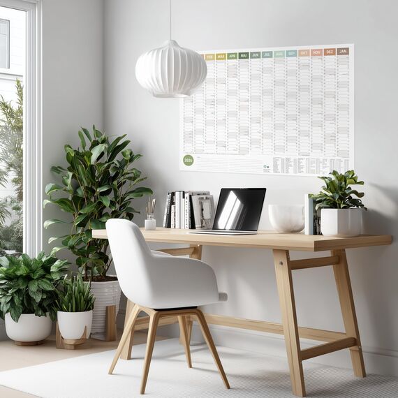 heaven+paper® Wandkalender 2026 | Jahresplaner 2026 A1 | Jahreskalender 26 aus FSC zertifiziertem Naturpapier | 12 Monate mit Feiertagen | Calendar made in Germany | XXL Wandkalender | Wandplaner