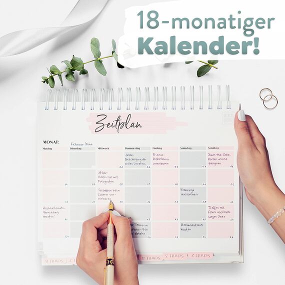TWIVEE - Der große Hochzeitsplaner - Wedding Planner - deutsch - über 200 Seiten - Organizer mit Kalender - Buch zur Hochzeit - Tolles Geschenk zur Verlobung