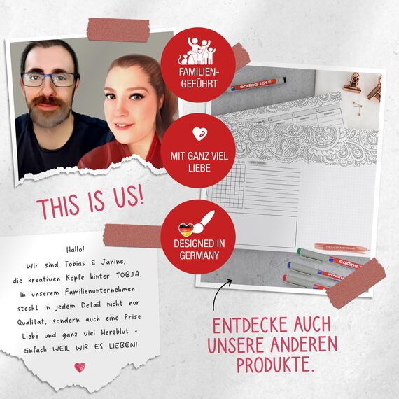 TOBJA Wandkalender 2026 groß mit Feiertagen und Ferien DE, AT | Jahresplaner 2026 Wandkalender 100x70 cm | XXL Wandkalender 2026 gerollt oder gefalzt | Hochwertiger Kalender [2 Stück gefalzt]