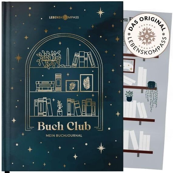 Lebenskompass Buchclub - Das Lesetagebuch & Book Journal "SAPHIR" - Hardcover DIN A5 Tagebuch für Erwachsene - Book Club Reading Bullet Journal Tracker - Booktok