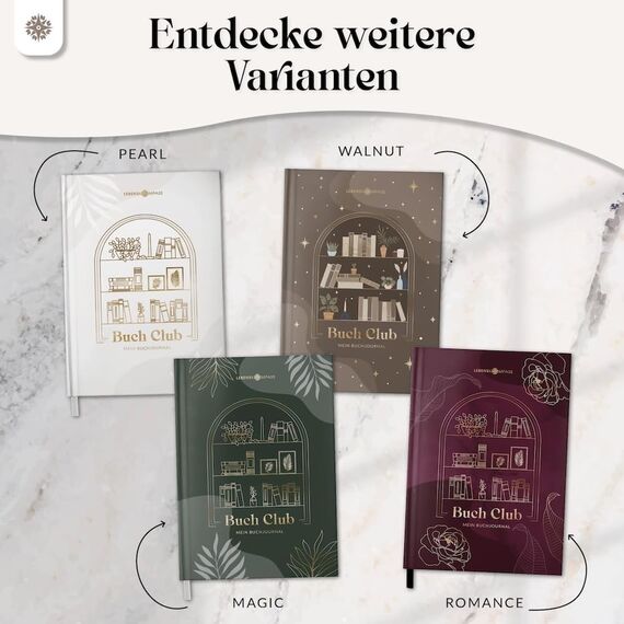 Lebenskompass Buchclub - Das Lesetagebuch & Book Journal "SAPHIR" - Hardcover DIN A5 Tagebuch für Erwachsene - Book Club Reading Bullet Journal Tracker - Booktok