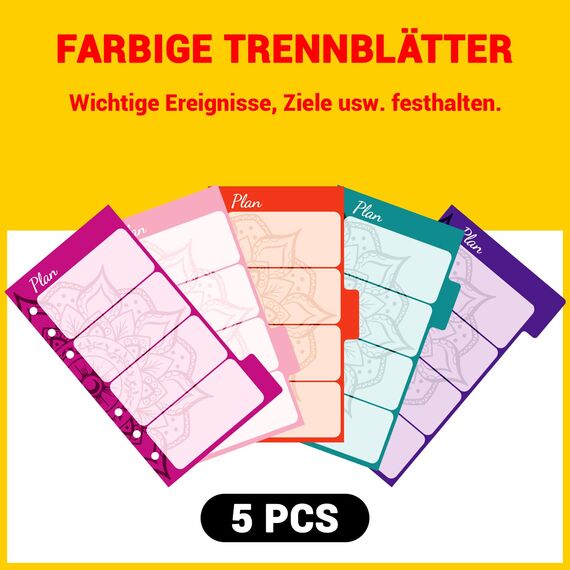 Deutsch Budget Planer - mit farbigen Trennblättern