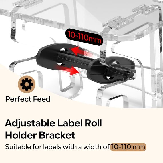 Phomemo Etikettenhalter, Thermobeschriftungshalter für Rollen und Endlosetiketten, 3-in-1-Etikettenhalter für Drucker, Rollen und Gestapelte Etiketten, Kompatibel mit Desktop-Etikettendruckern