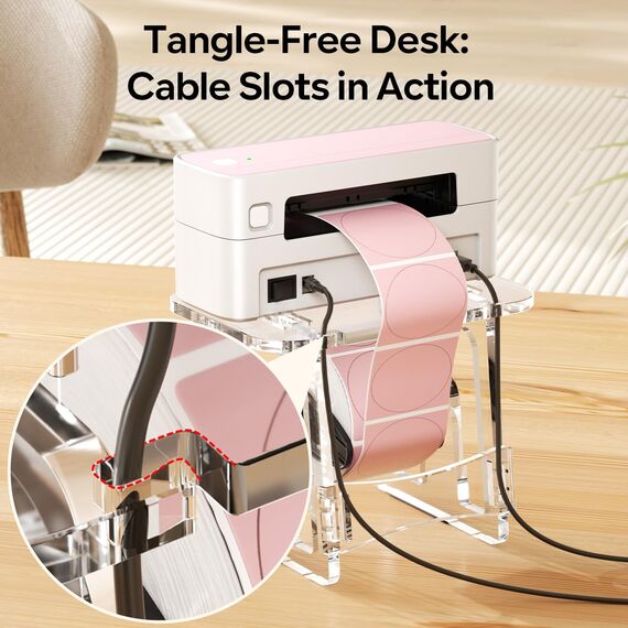 Phomemo Etikettenhalter, Thermobeschriftungshalter für Rollen und Endlosetiketten, 3-in-1-Etikettenhalter für Drucker, Rollen und Gestapelte Etiketten, Kompatibel mit Desktop-Etikettendruckern