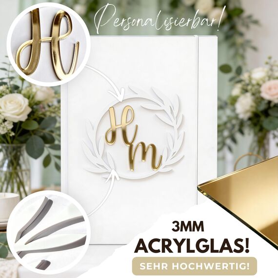 TWIVEE - Der kompakte Hochzeitsplaner - Wedding Planner - deutsch - über 120 Seiten - Organizer für Eure Trauung - Buch zur Hochzeit - Ideales Verlobungsgeschenk - Personalisiert - Initialien