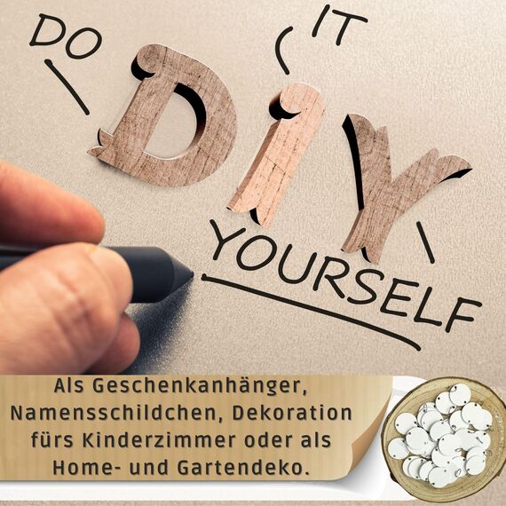 Bada Bing DIY Geburtstagskalender mit 60 Holz Scheiben zum Beschriften - Jahresunabhängiger Familienkalender Dekoration zum Aufhängen Wandkalender Geburtstag mit Holzscheiben Individuell gestaltbar